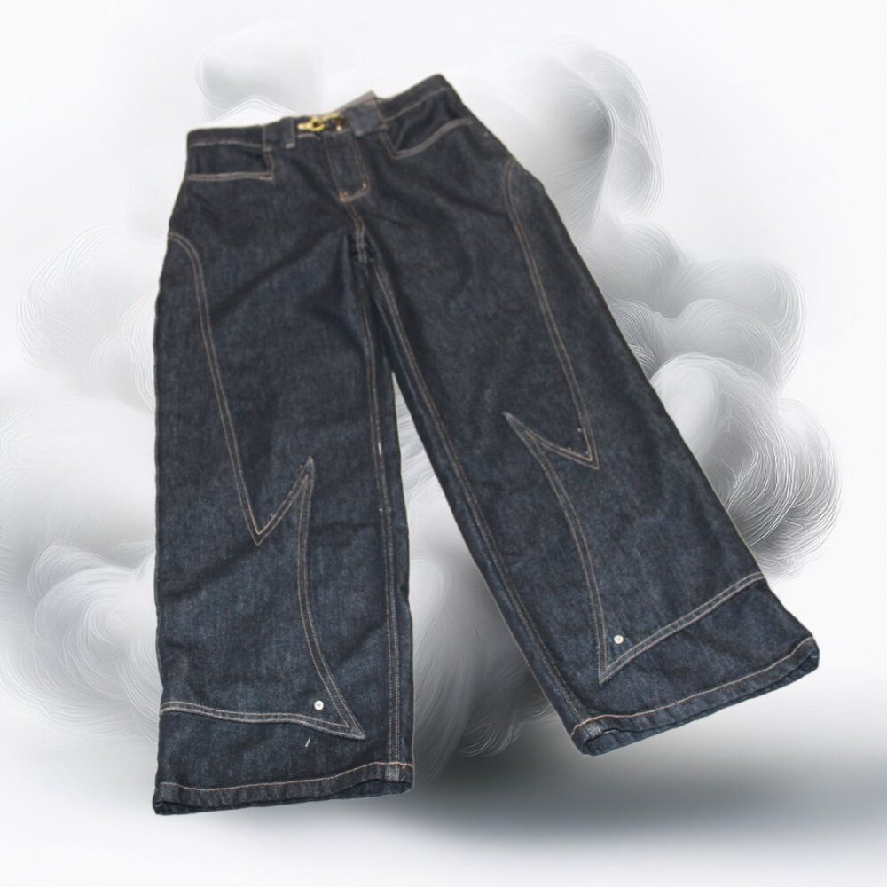 Fine Culture Ebony V6, Urban Street Wear Black Baggies Jean, Size Medium - Picture 5 of 12